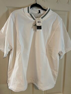 adidas White Golf Tee TwistWeave Short Sleeve NWT Size L